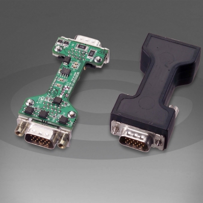 Cavist Overmolded PCBA with two sealed DB Connectors. Low pressure molding process safely encapsulates a fully populated circuit board with damaging SMT components or reflowing any solder. The result is ruggedized and capable of withstanding shock, vibration, and more.