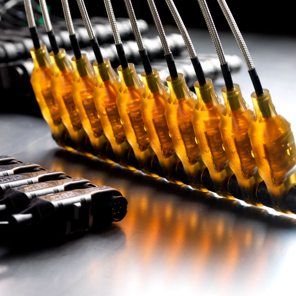 Amber Black Overmolded Cable Assembly